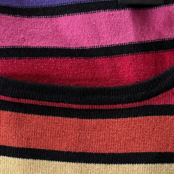 City Silk Colorful Striped Silk Crew Neck Sweater SZ XL - Picture 9 of 12